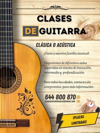 Clases de guitarra española 20 euros mes