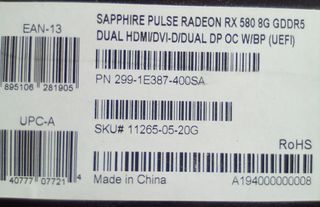 Tarjeta grafica Sapphire RX 580 8GB