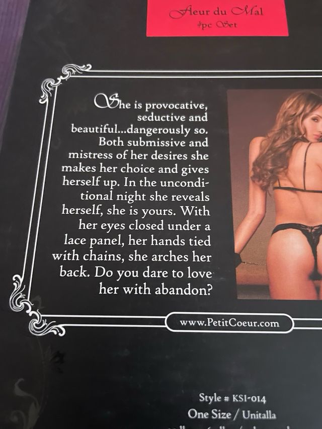 Lingerie donna sexy intimo Petit Coeur set 4 pz