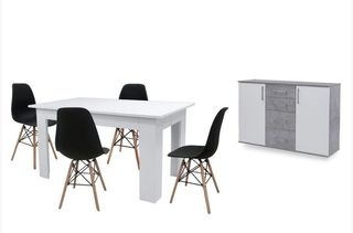 SUPER PACK MESA +4 SILLAS + RECIBIDOR 2P4C