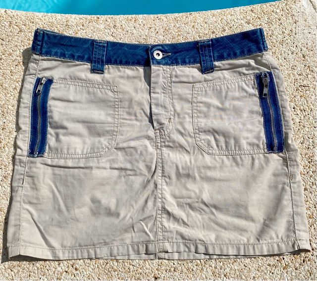 Falda corta beige y denim FreeSoul T. S