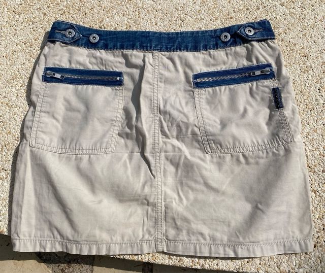 Falda corta beige y denim FreeSoul T. S