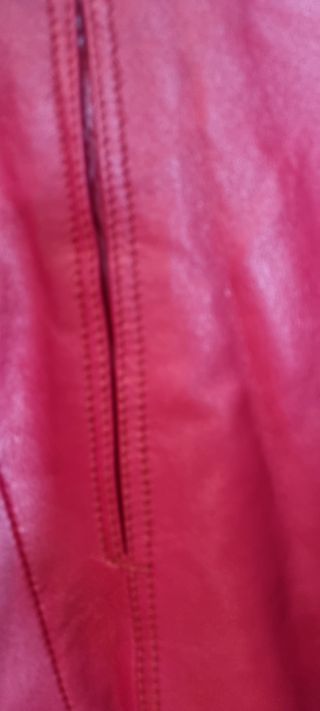 Chaqueta cuero burdeos
