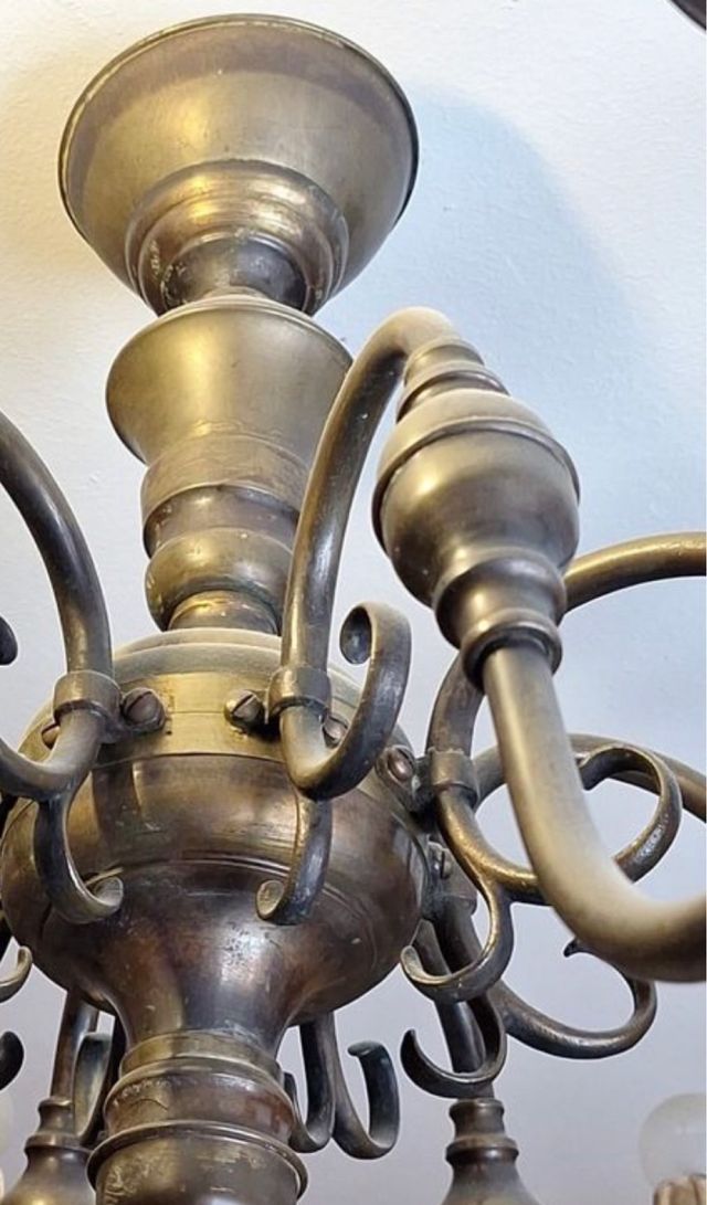 Antigua lámpara holandesa bronce. Del año 1900