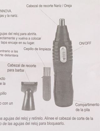 Recortador de Vello Nariz/Orejas/Barba/Ceja
