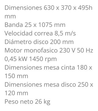 LIJADORA DE BANDA Y DE DISCO 0138 FERVI