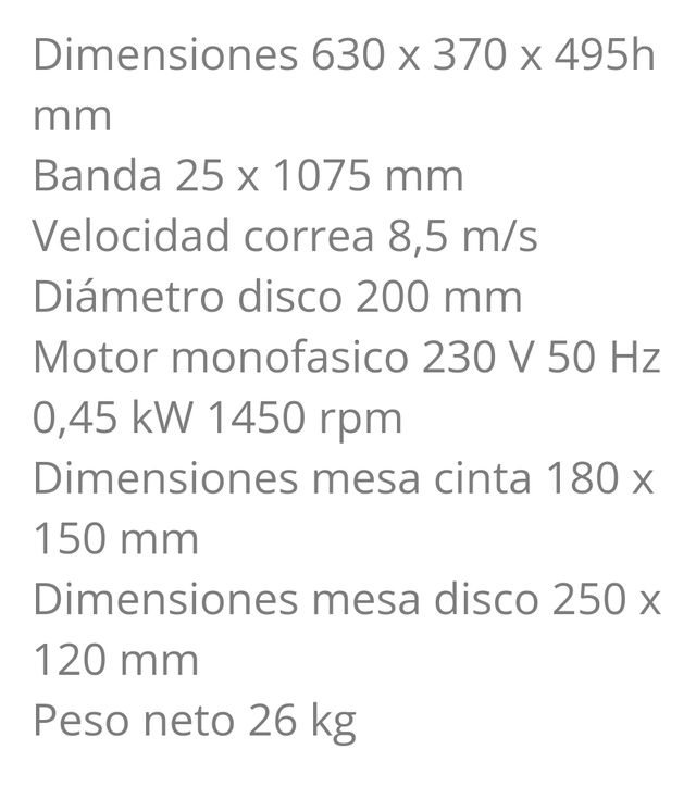 LIJADORA DE BANDA Y DE DISCO 0138 FERVI