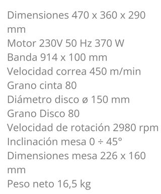 LIJADORA BANDA SOBREMESA 0564 