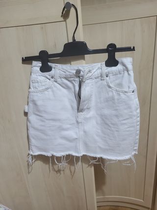 Falda vaquera blanca