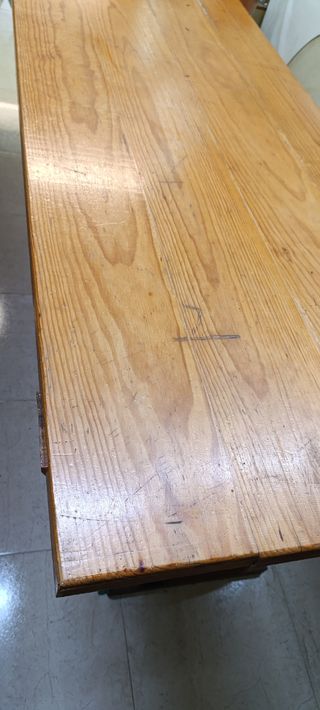 Mesa 2 bodega madera maciza con bancos
