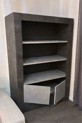 Salon completo color gris cemento.