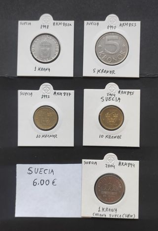 Monedas Bélgica Dinamarca Holanda Suecia Suiza 2