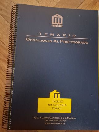 Temario oposiciones Inglés secundaria