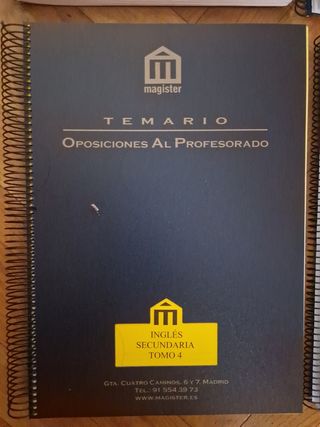 Temario oposiciones Inglés secundaria