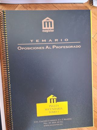 Temario oposiciones Inglés secundaria