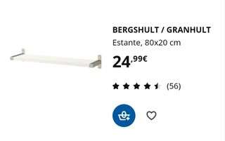 Estante blanco Ikea 80x20
