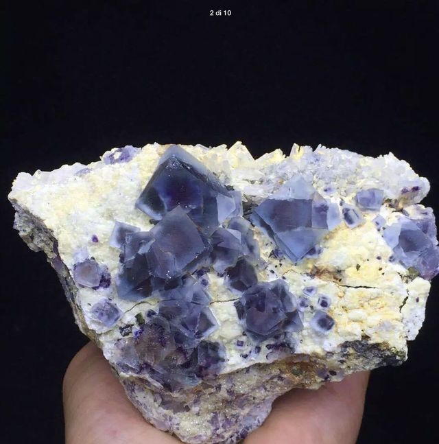 Minerali Fluorite Blue Violet New Find Rare Cube