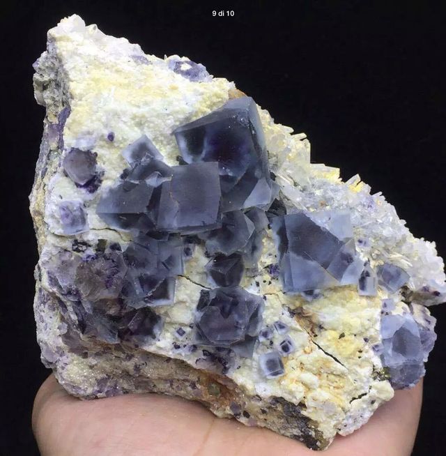 Minerali Fluorite Blue Violet New Find Rare Cube