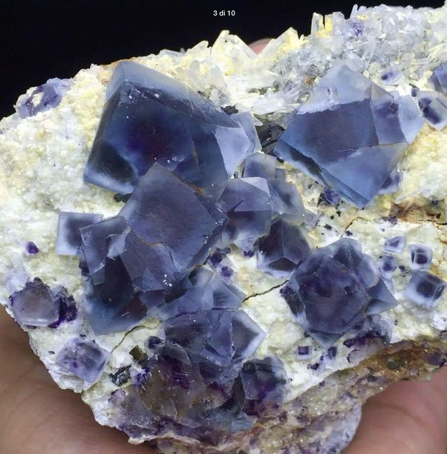 Minerali Fluorite Blue Violet New Find Rare Cube