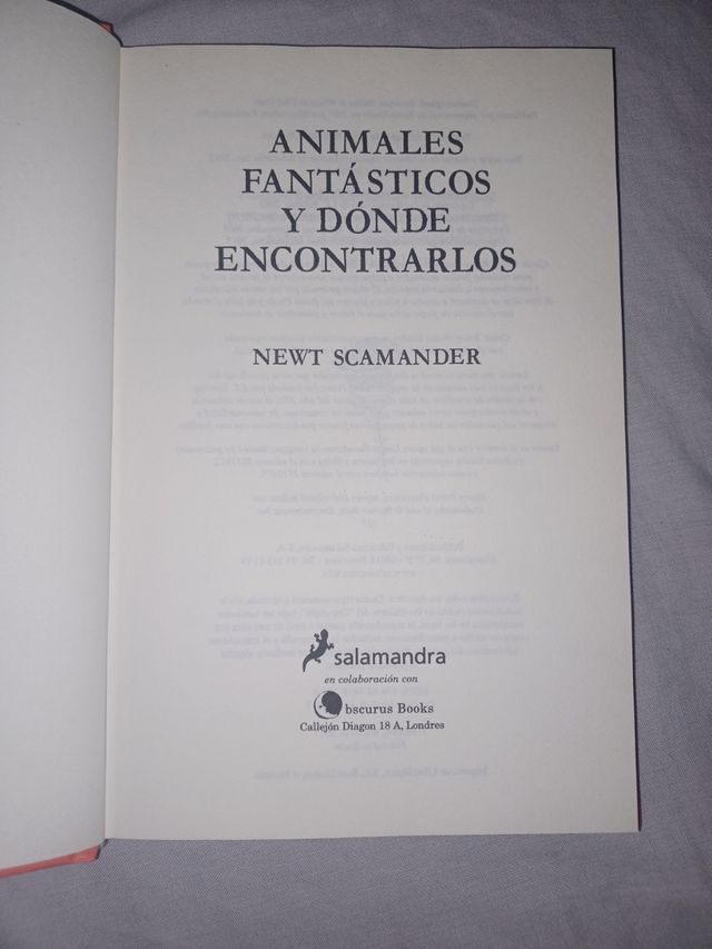 Animales Fantásticos y donde encontrarlos Rowling.