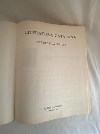 Libro Literatura Catalana de Albert Vila Lusilla
