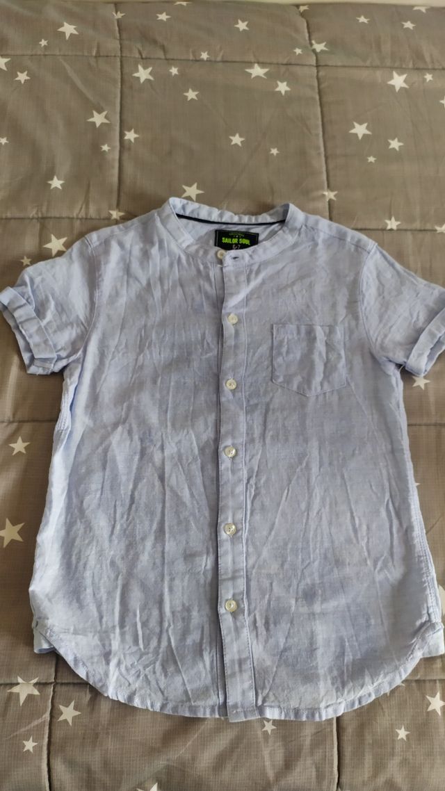Camisa niño azul claro m/c talla 6-7