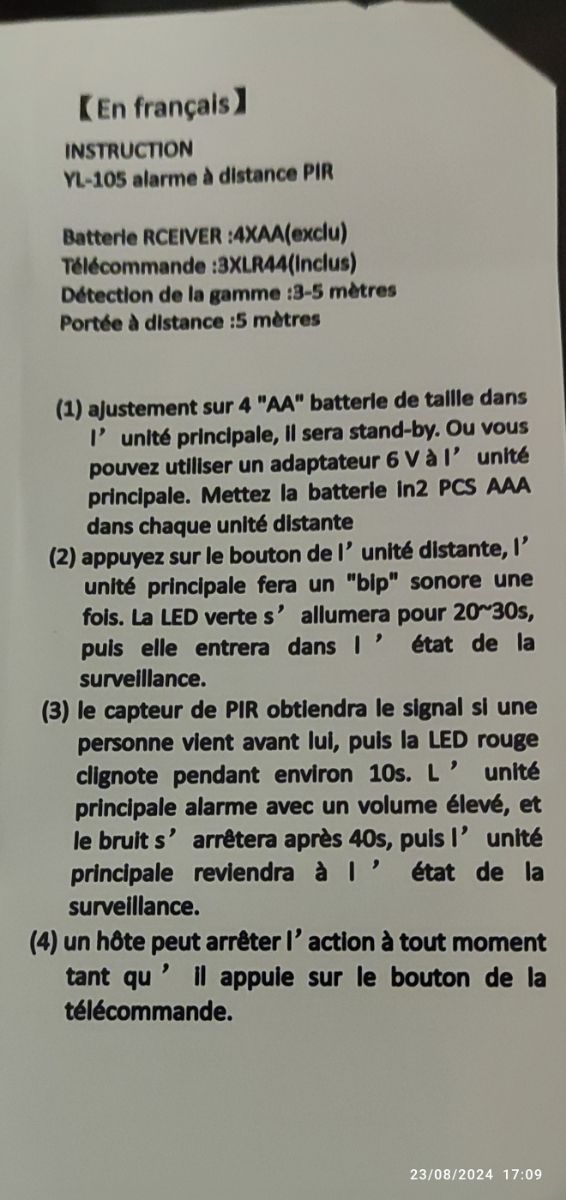 Allarme sensori a infrarossi