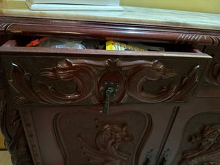 Mueble recibidor de madera maciza