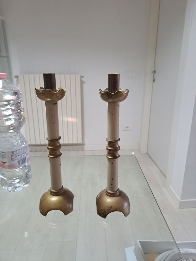 candelabro de bronce antiguo metà '900candelabri