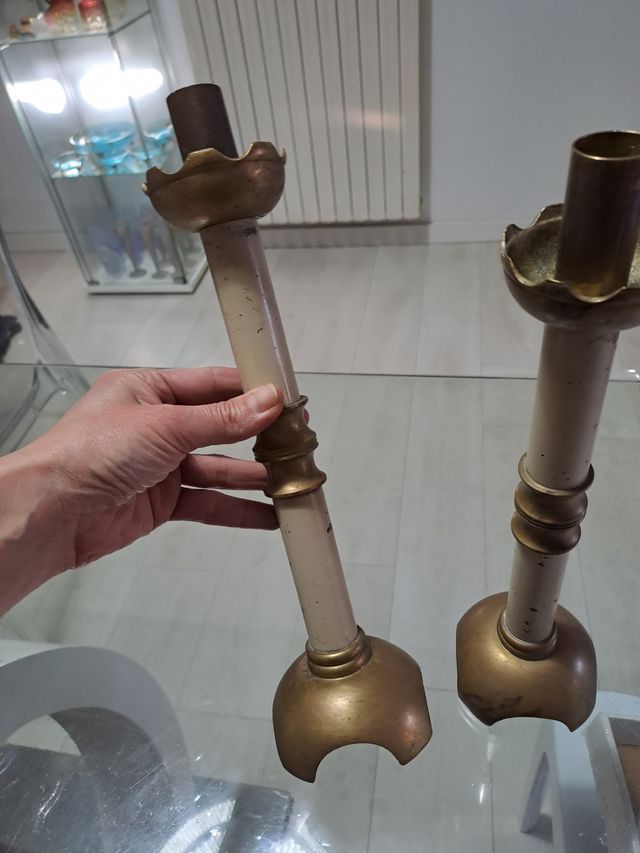 candelabro de bronce antiguo metà '900candelabri