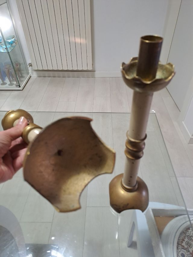 candelabro de bronce antiguo metà '900candelabri
