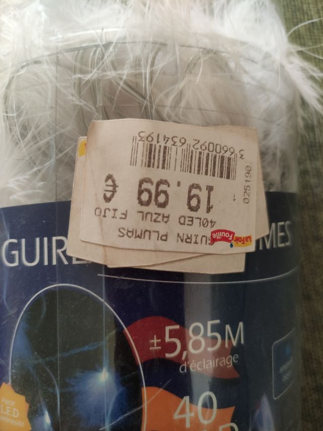 Guirnalda plumas luces led