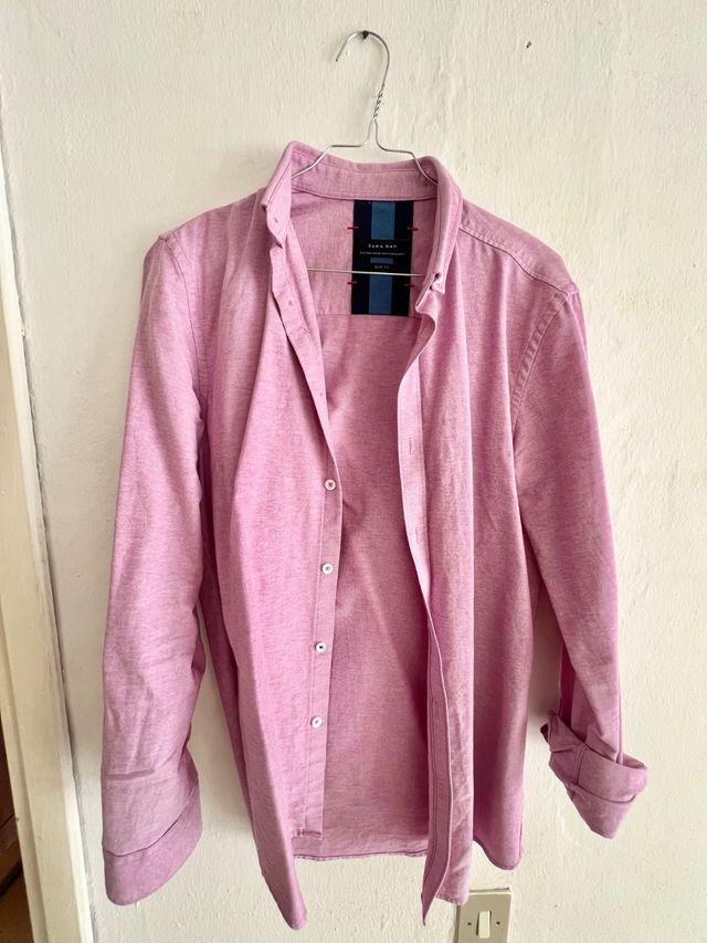 Camicia Zara rosa in cotone S