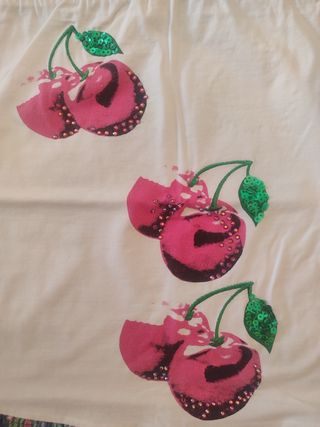 Maglietta taglia unica a fantasia ciliegie