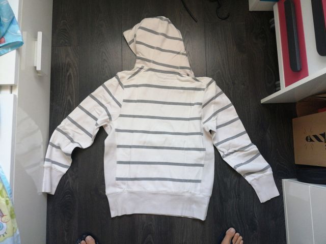 Sudadera beige rayas gris S