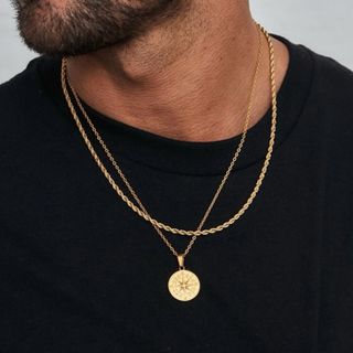 Colgante de acero 316L bañado en oro 18k