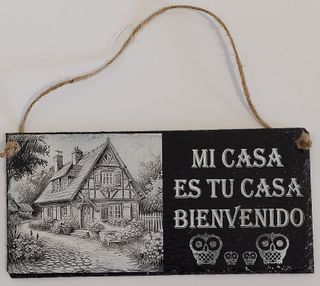 Quadro inciso su ardesia  di benvenuto