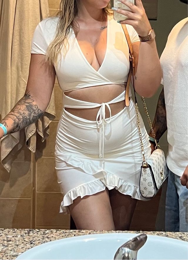 Vestido blanco volantes