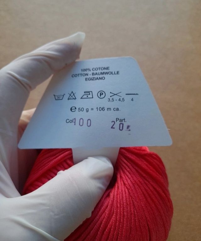 7 gomitoli cotone corallo 