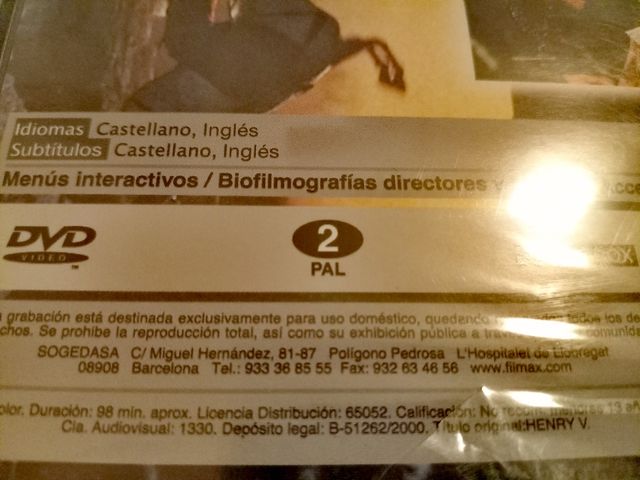 DVD Enrique V sin desprecintar