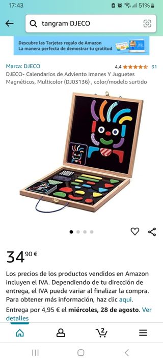 Juego tangram DJECO madera Montessori