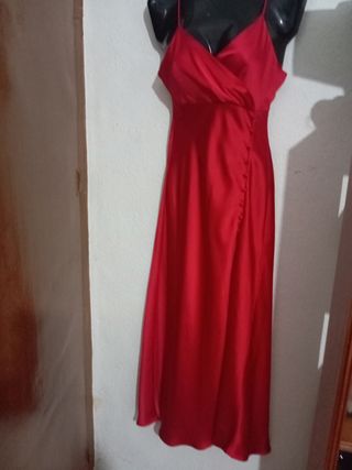 Vestido Zara largo fiesta S rojo nuevo