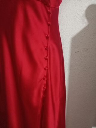 Vestido Zara largo fiesta S rojo nuevo