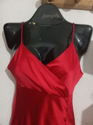 Vestido Zara largo fiesta S rojo nuevo