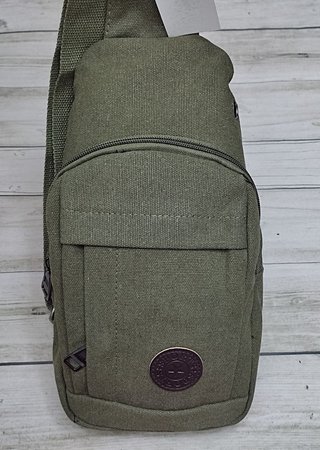 OFERTA! MOCHILA BANDOLERA LONA VERDE. NUEVA