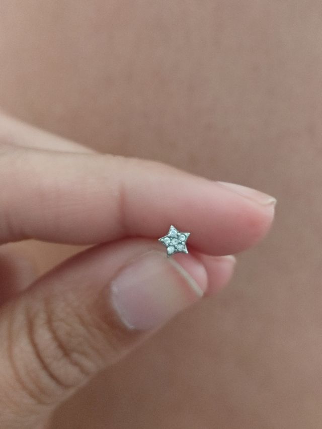 Pendiente plata estrella