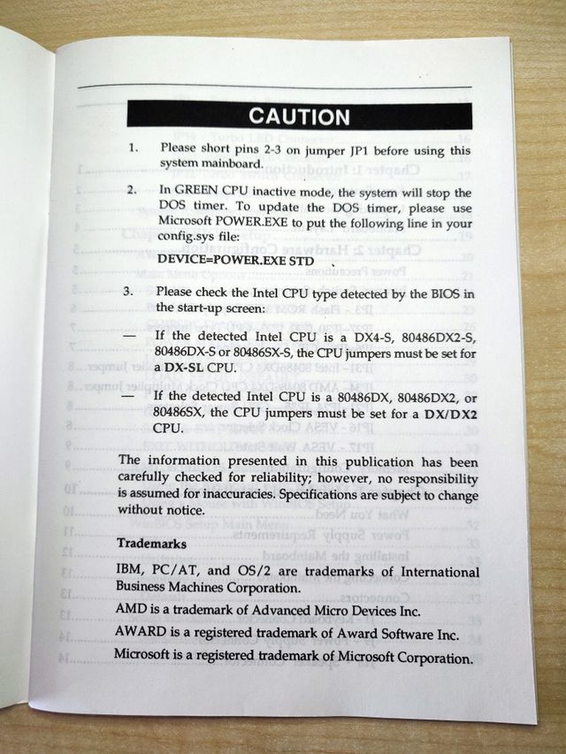 Manual Placa Base 80486 ALL Green energy CPU