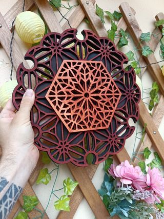 Mandala Geometrico in legno da appendere