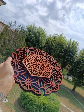 Mandala Geometrico in legno da appendere