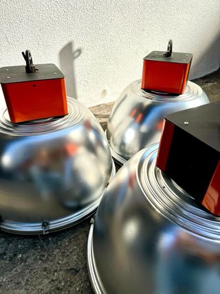 3 Lámparas industriales grandes Vintage